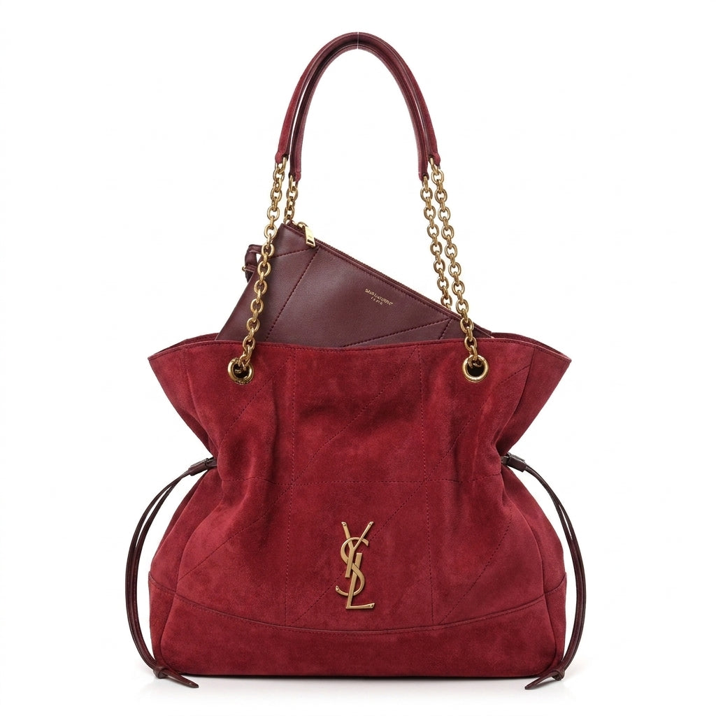 Saint Laurent Jamie shopping Leather Length 33 cm - Width 15 cm Shoulder Bag Mirror For Women 809824 Burgundy