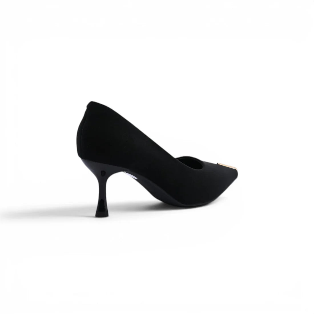 Pointed Stiletto Heel Shoes In Faux Suede Woman 25269 Black