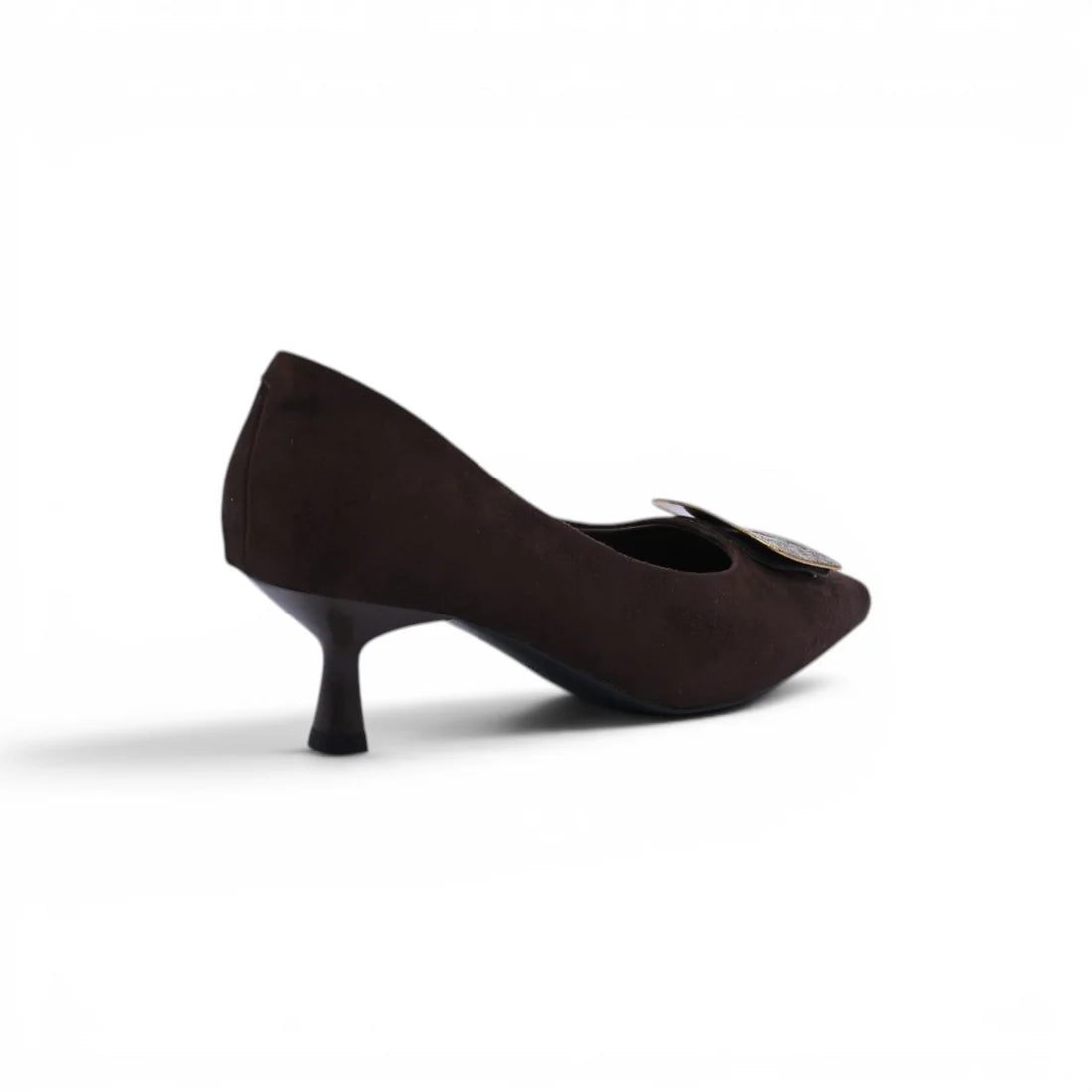 Pointed Stiletto Heel Shoes In Faux Suede Woman 25322 Coffee