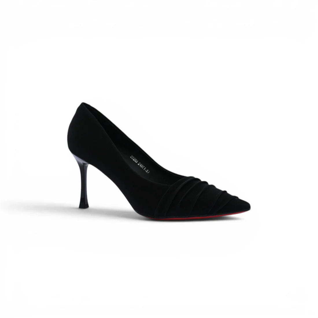 Pointed Stiletto Heel Shoes In Faux Suede Woman 25268 Black