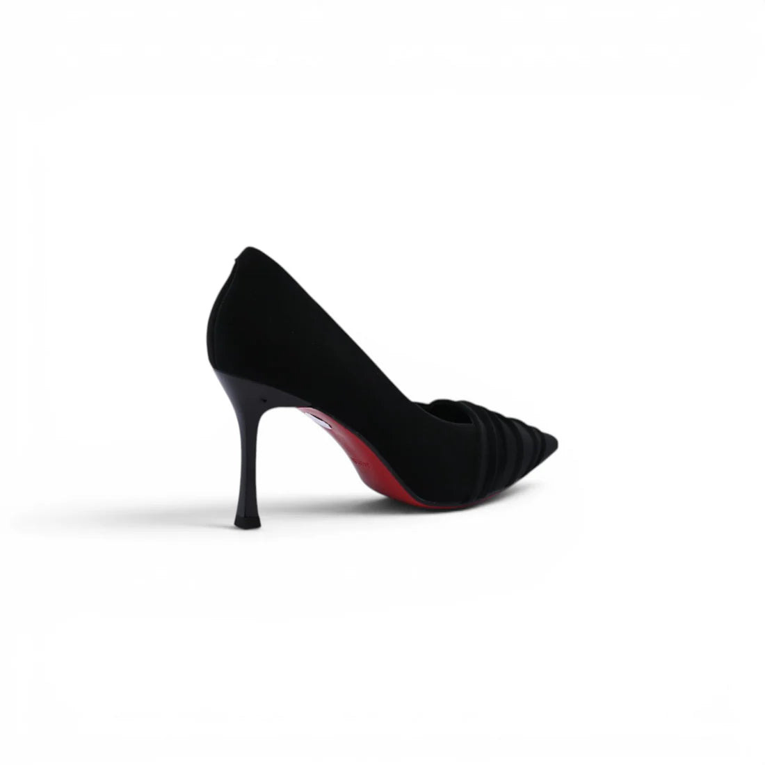 Pointed Stiletto Heel Shoes In Faux Suede Woman 25268 Black