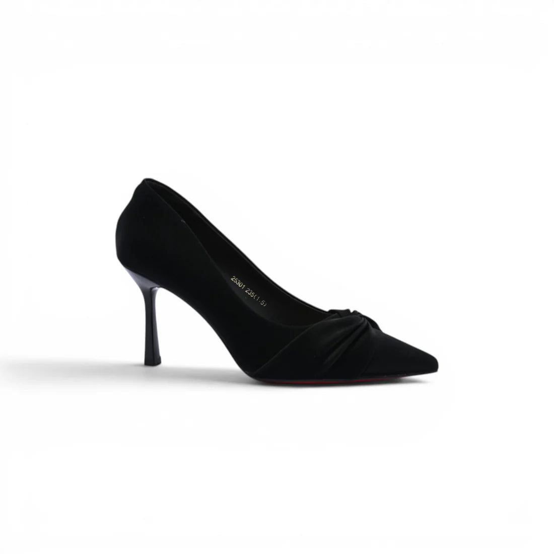 Pointed Stiletto Heel Shoes In Faux Suede Woman 25301 Black