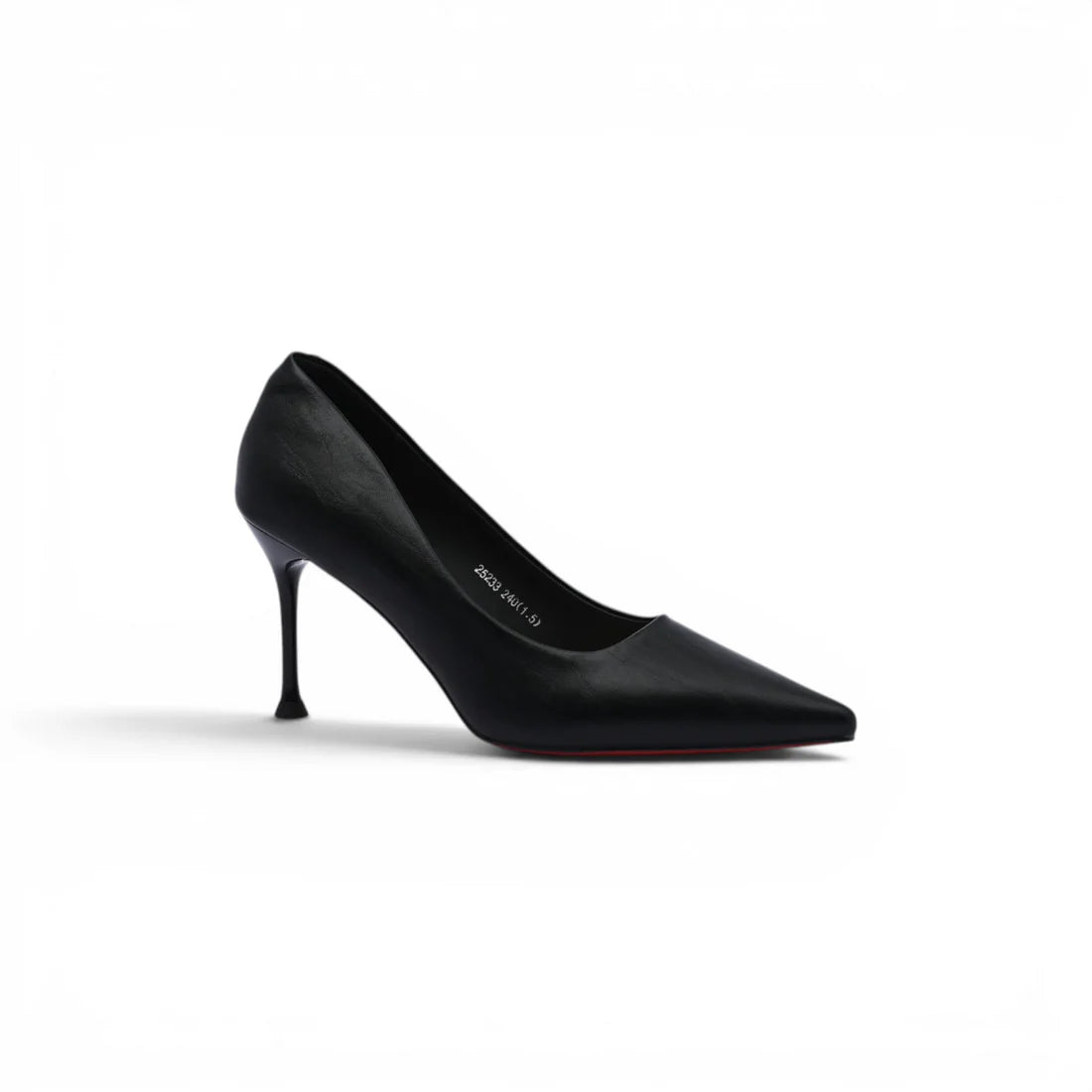 Pointed Stiletto Heel Shoes In Faux Woman 25233 Black