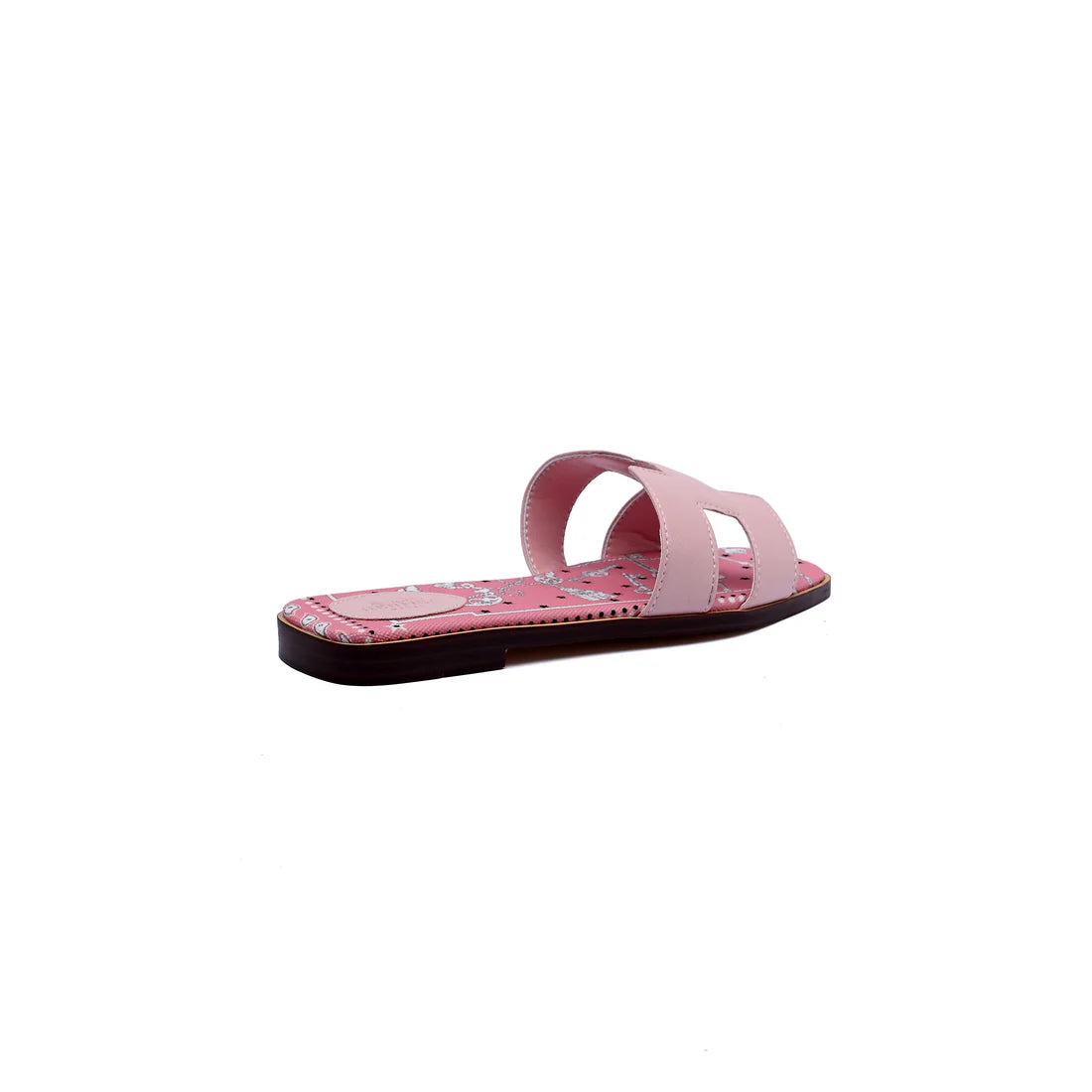 Hermes Leather Oran Flat Slide Sandals Woman H38-30 Pink