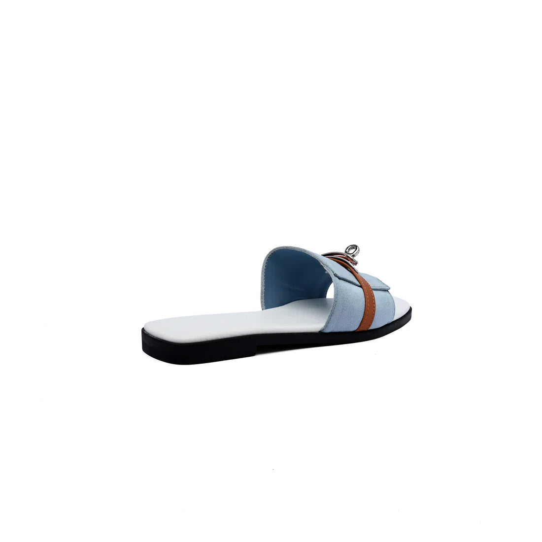 Hermes Giulia Sandal In Suede Goatskin And Calfskin With Iconic Palladium-Plated Kelly Buckle Woman H9-25 Baby