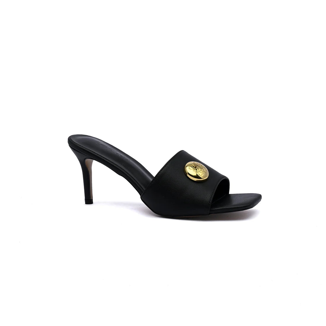 LOEWE Pebble Slide Leather Mules Heels Woman 053 Black
