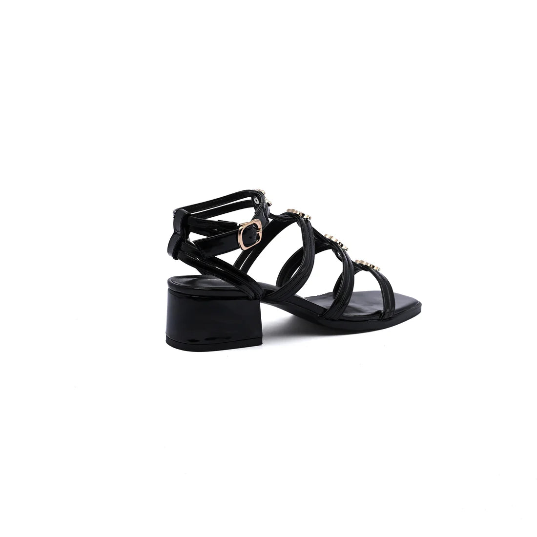 Celine Clemence Multi Triomphe Sandal in Lambskin Woman 3882-5 Black
