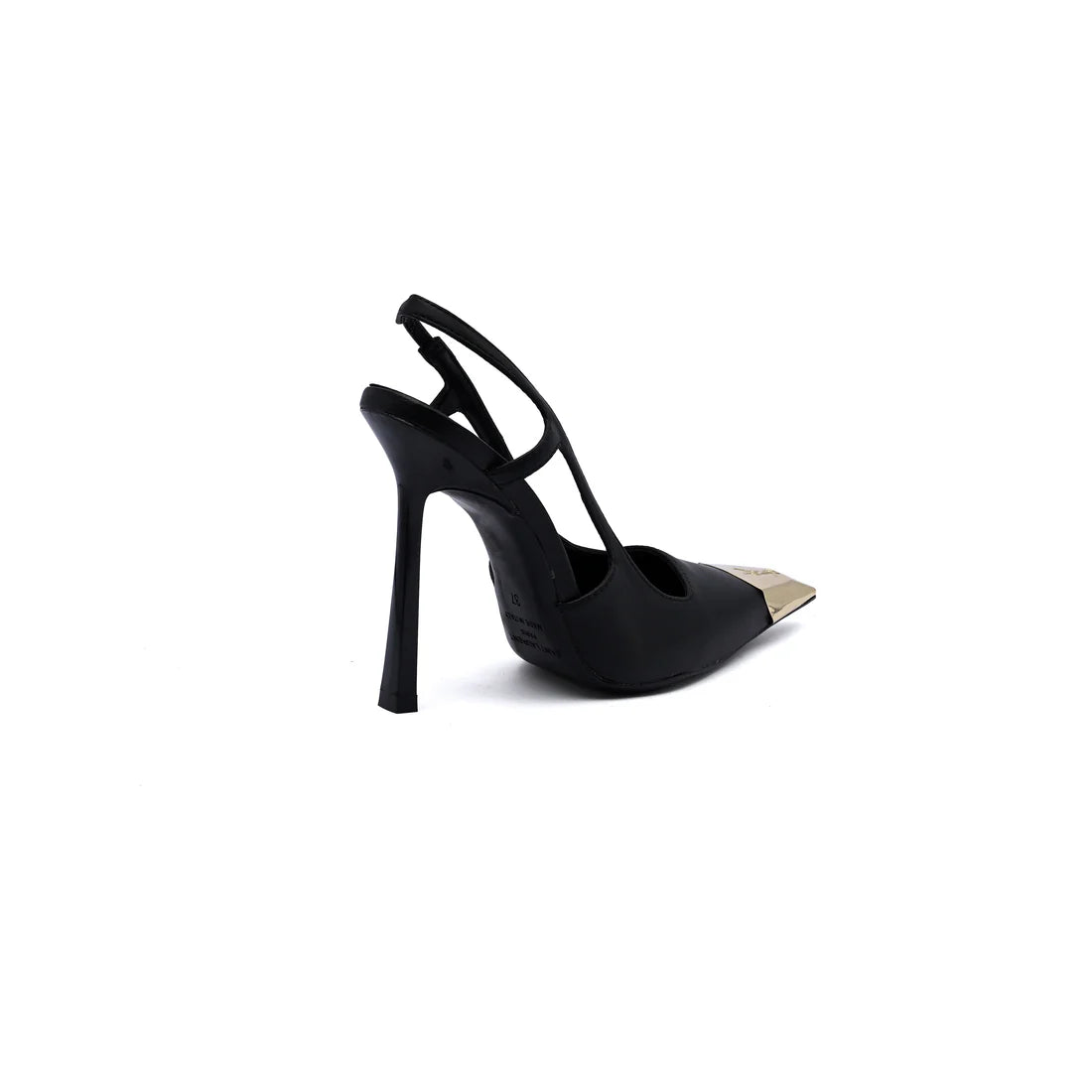 Saint Laurent Gold Tipped Slingback Pumps Leather Opyum With distinctive heels Woman 227-8 Black
