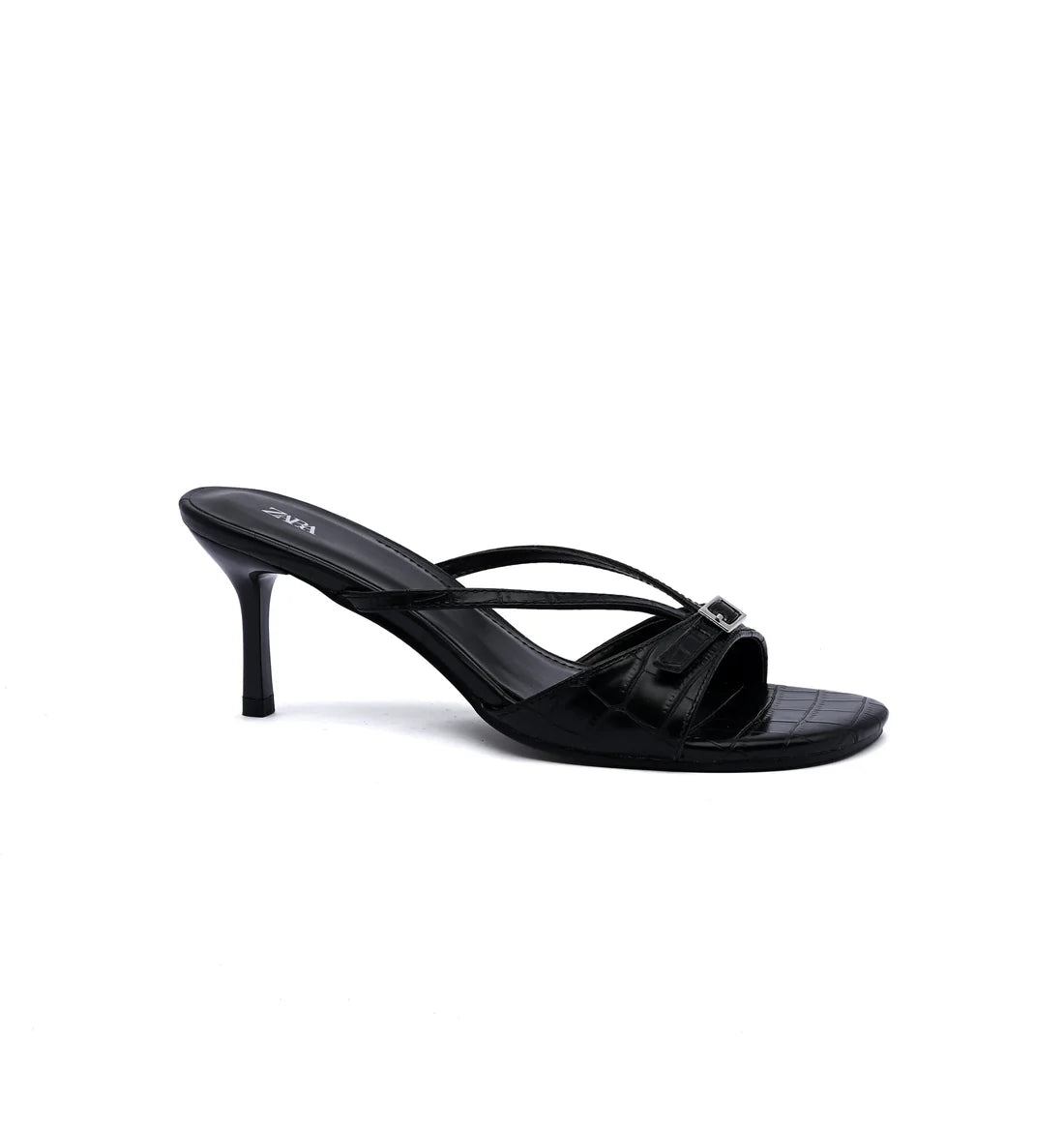 Zara Mini With Buckle Detail Stylish Heels Woman 3068 Black