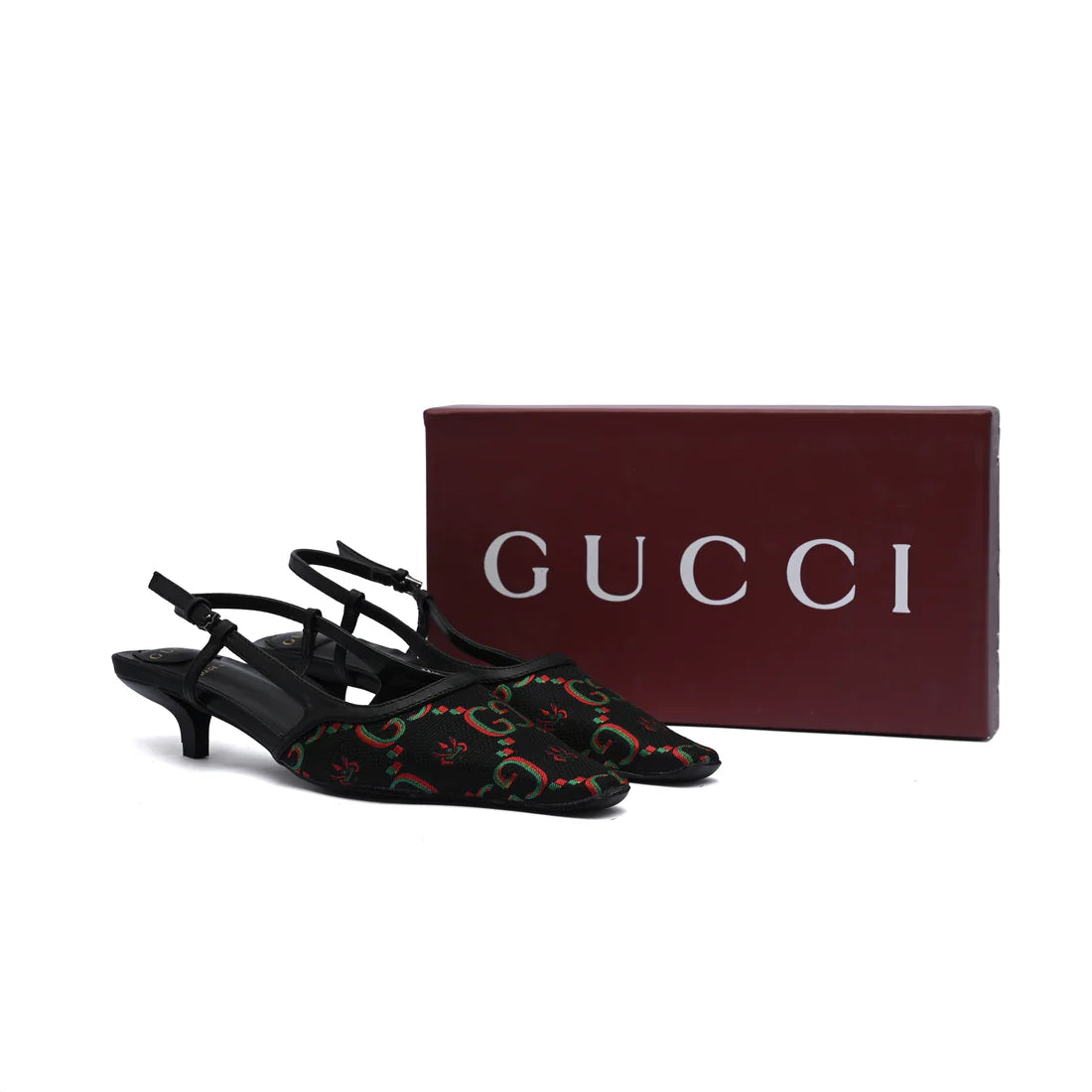Gucci Luxury Slingback Sandals Mongoram Woman 1086-1 Black