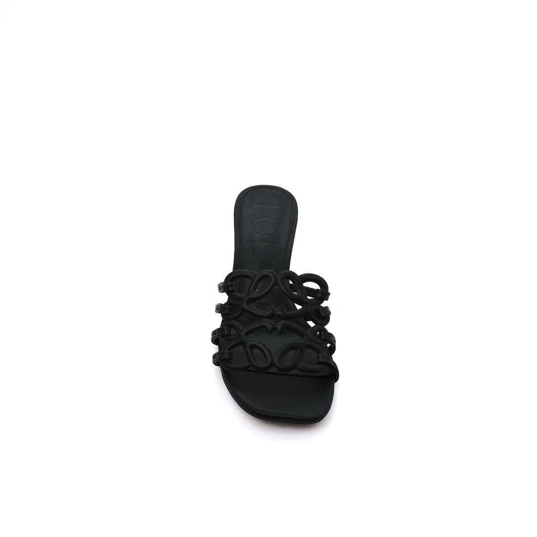 LOEWE Petal Anagram leather slides Anagram Woman 2508 Black