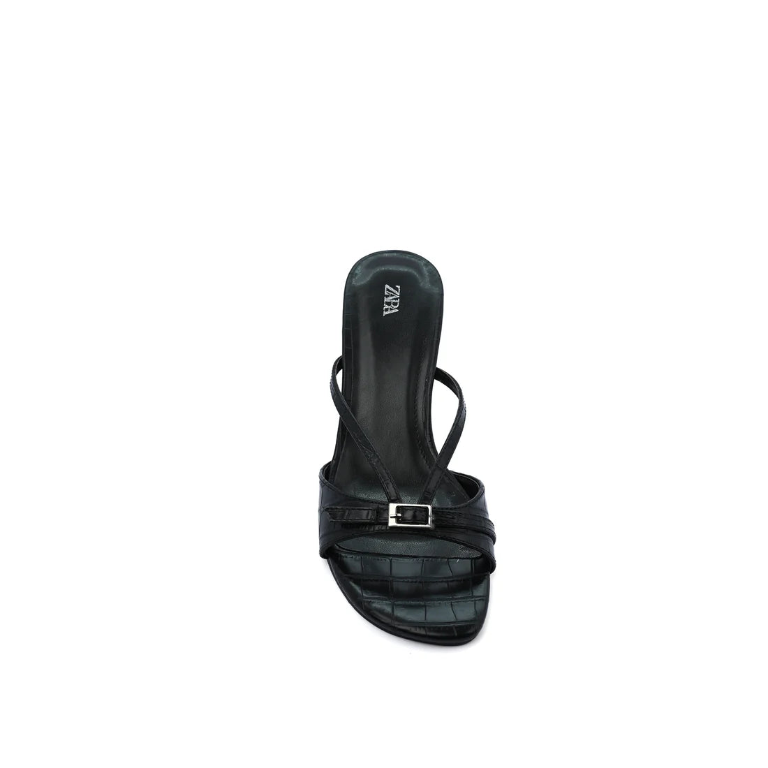 Zara Mini With Buckle Detail Stylish Heels Woman 3068 Black