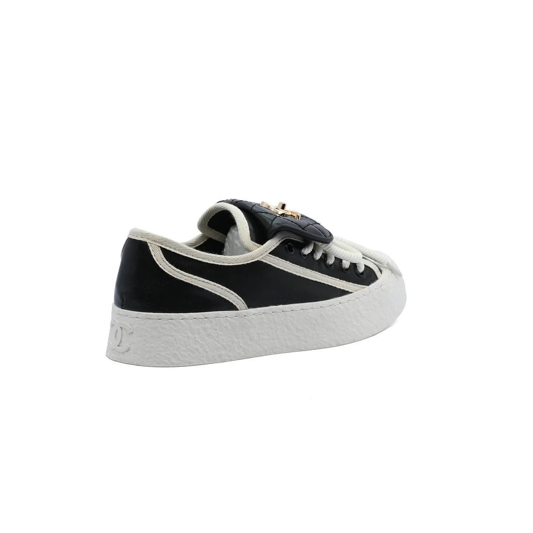 Chanel Platform Suede Calfskin Sneakers Woman F3669 Black
