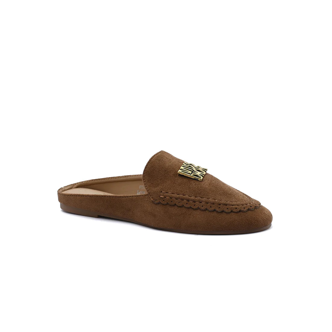 Miss Dior logo plaque trim Loafers Slip-On Mules Woman EM-73 Camel