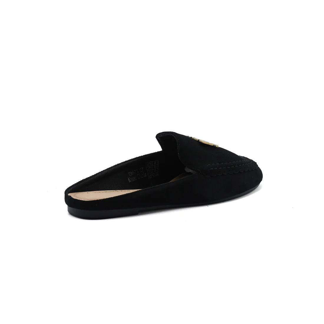 Miss Dior logo plaque trim Loafers Slip-On Mules Woman EM-73 Black