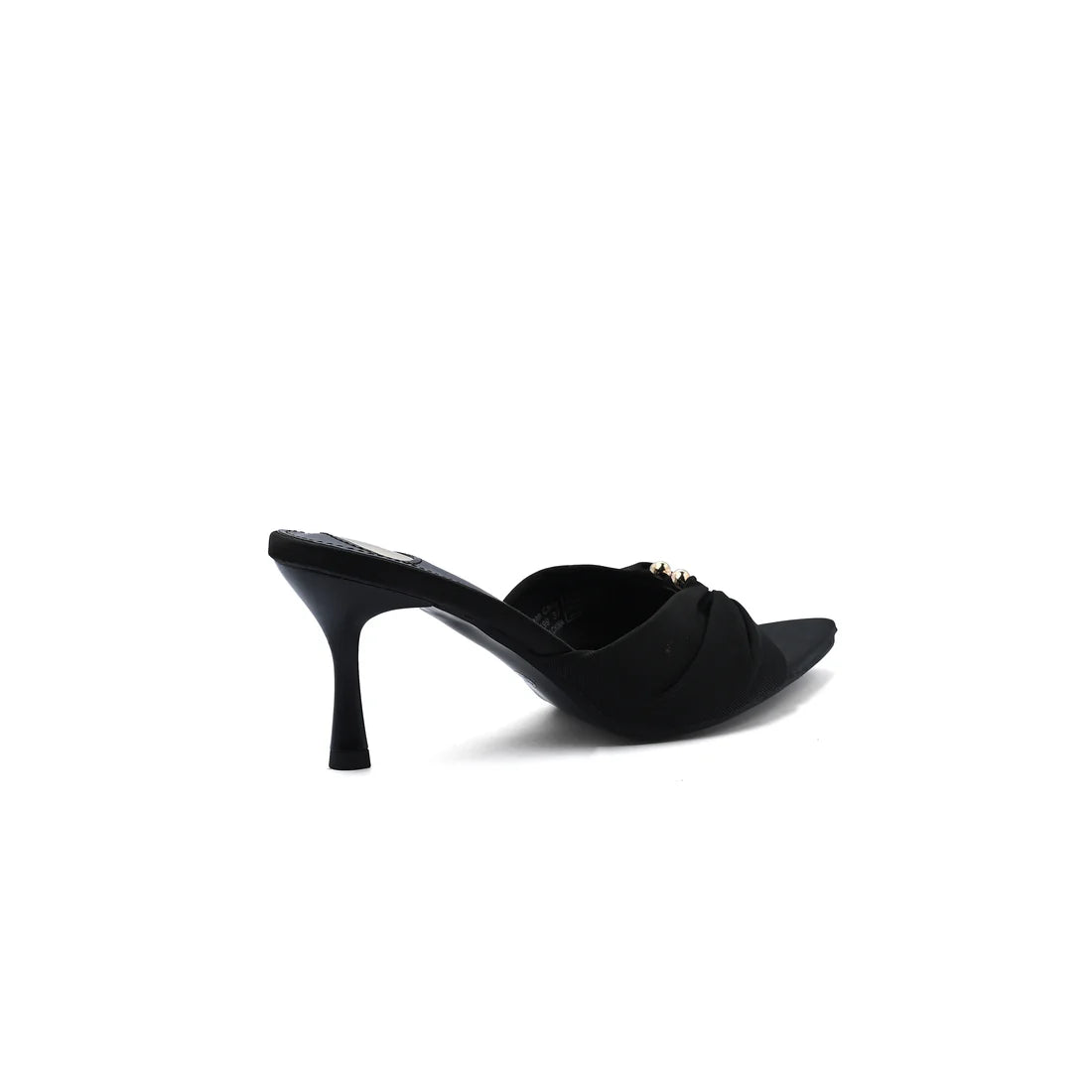 Saint Laurent Jerry 60 Mules Satin High Heel Sandals Elegant Commuter Woman VI-199 Black