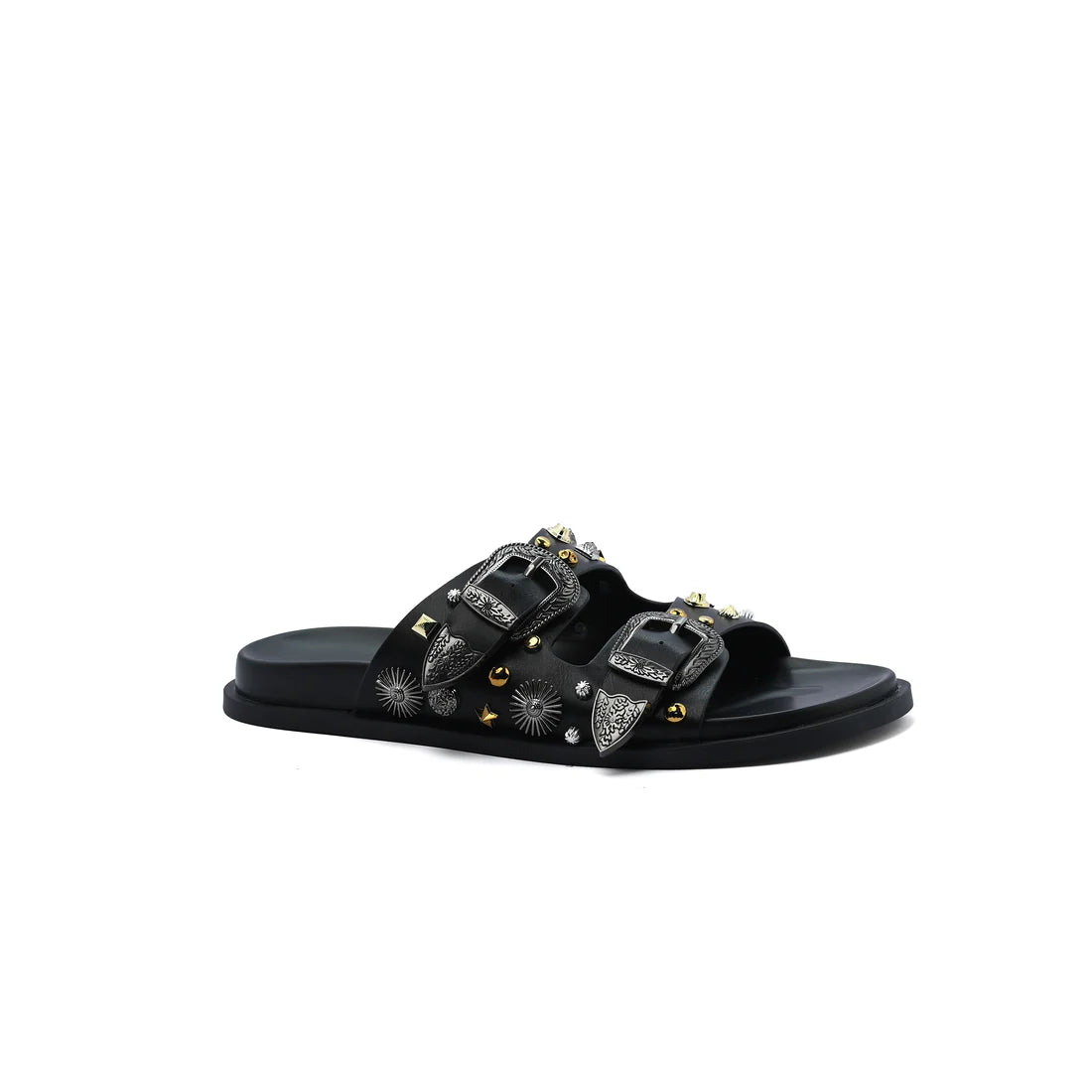 Miu Miu Toga Virilis Pulla Sandals Buckle Detailed Woman VK-129 Black