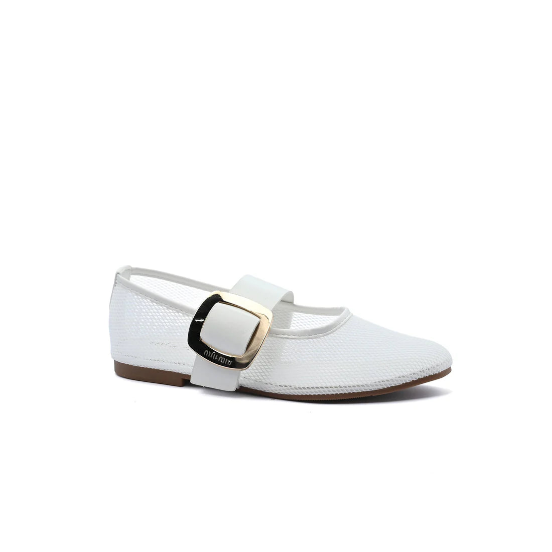 Miu Miu mesh flat ballet shoes with distinctive details Woman SW-713 White