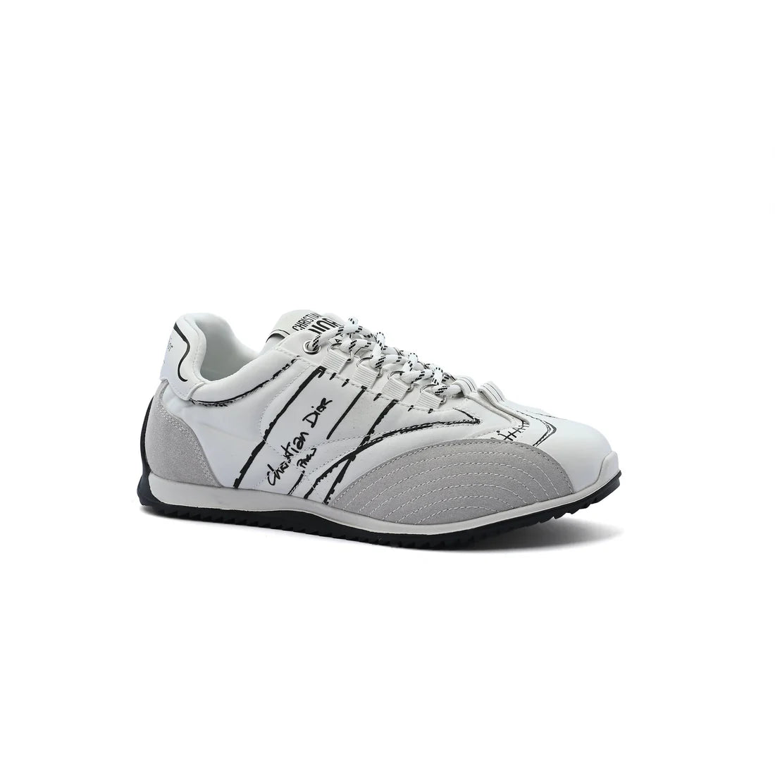 DIOR Calfskin D-Sketch White Nylon Sneakers Woman DO-921 White