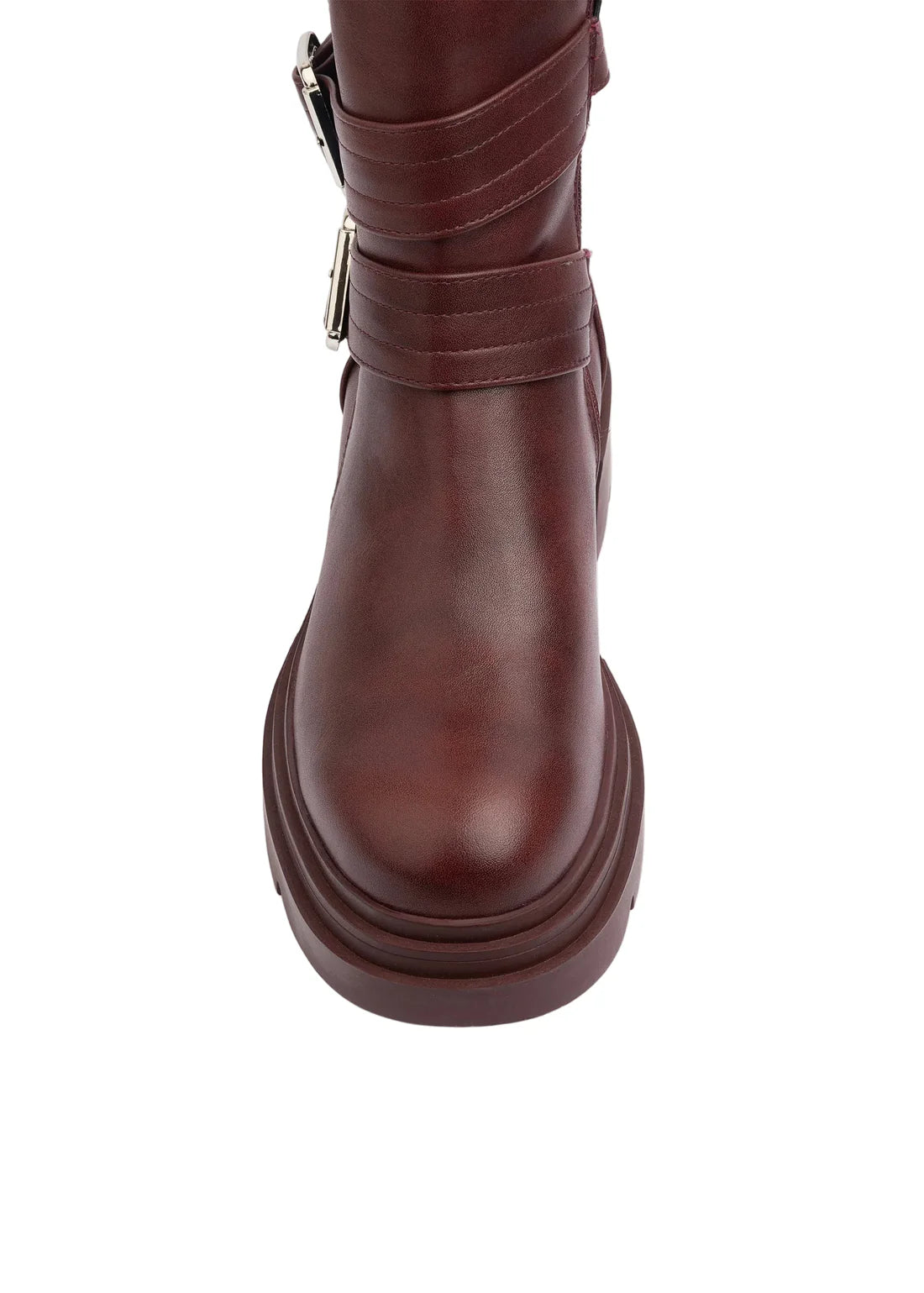 Atlas Buckle Combat Half Boots High Quality with Buckle Detail Woman 17726AH4 Maroon