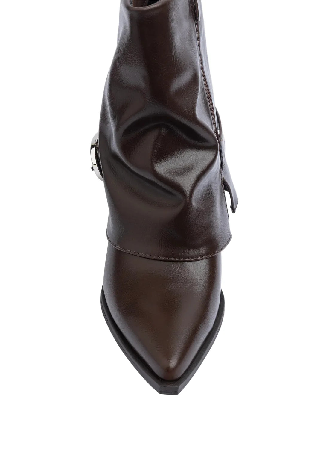 Dial Belt Heel Half Boots High Quality with Buckle Detail Woman 17726AH10 Coffee