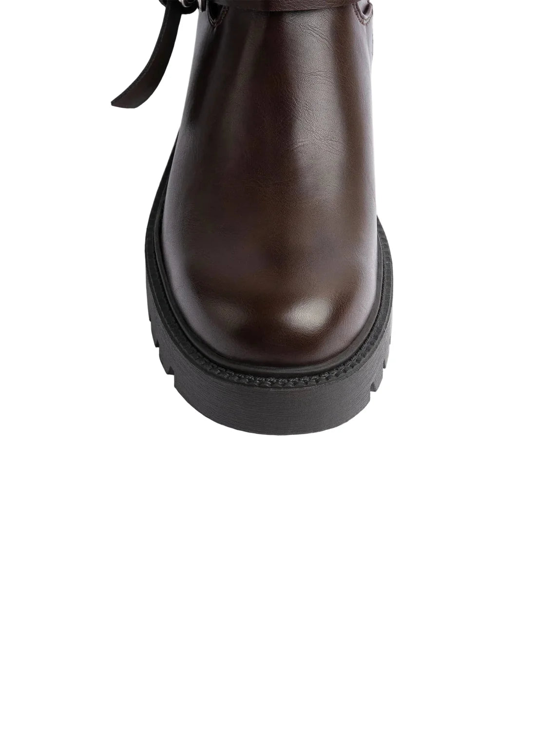 Orion Ringed Heeled Half Boots High Quality with Buckle Detail Woman 12500H022 Brown