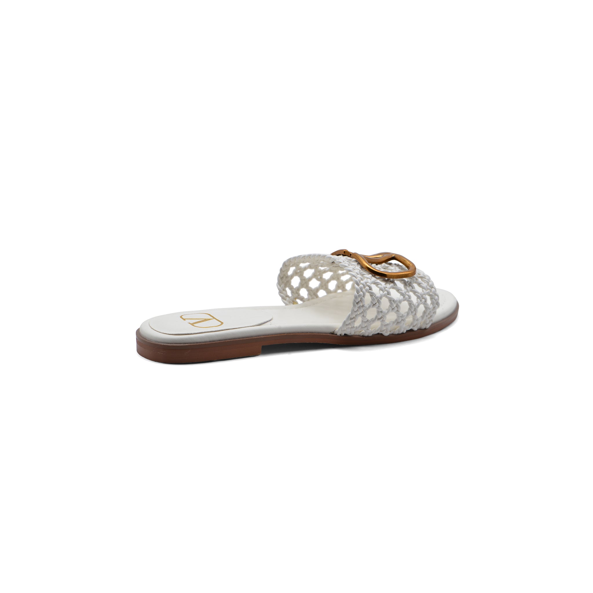Valentino Garavani Vlogo Signature Slides Nero Flats 3115 White