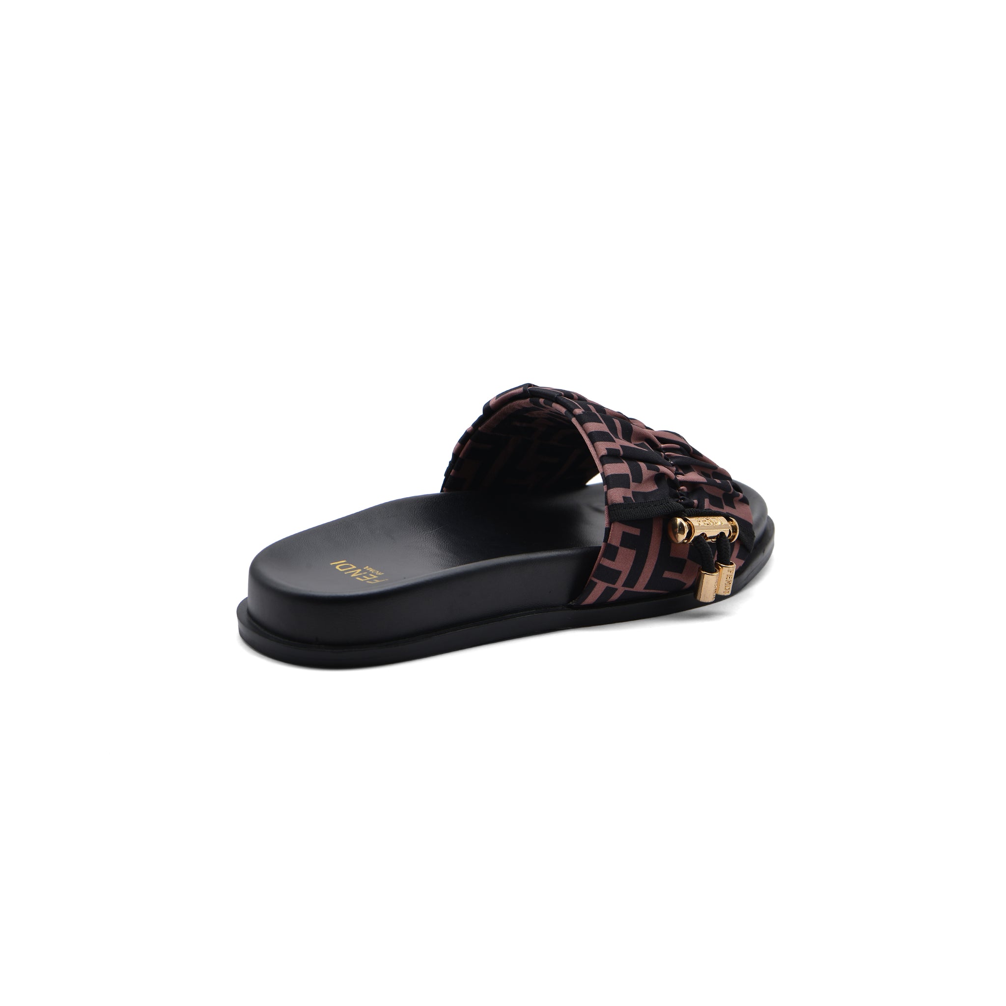 FENDI Toggle-Fastening FF-Logo Slides Slipper Woman 12395-12 Brown