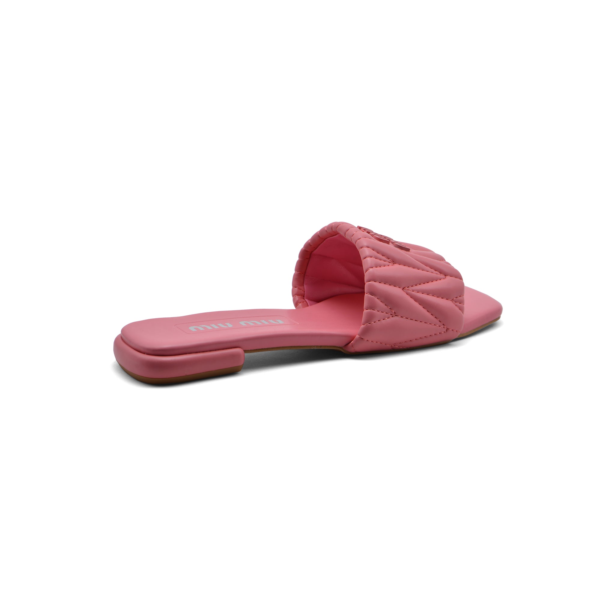 Miu Miu Leather Slides Sandals Summer Classic Leisure Flip Flops Slippers Women 3508 Pink