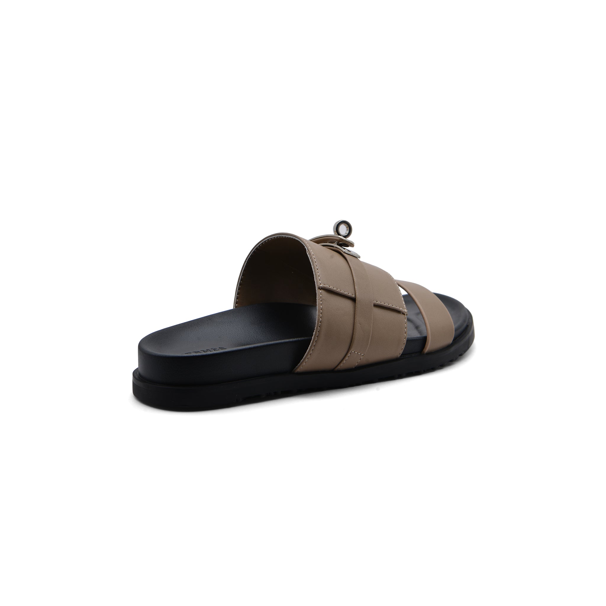 Hermes Jackson Sandals Designer Fumé Vivent Sliders Woman H8006-3 Khaki