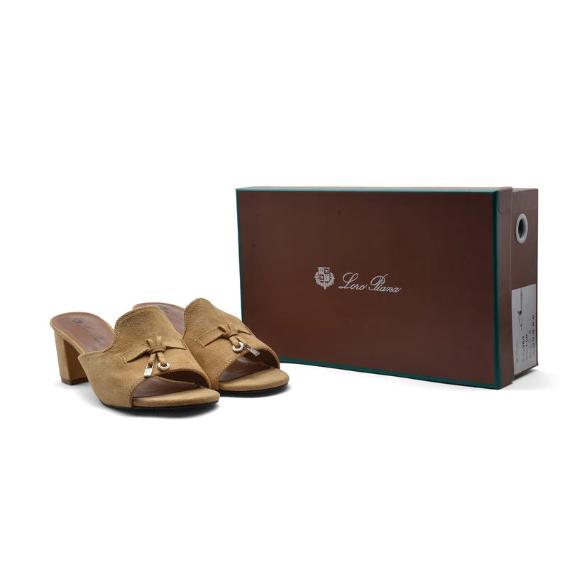Loro Piana Suede Summer Charms Slide Sandals Woman VR-8 Havan