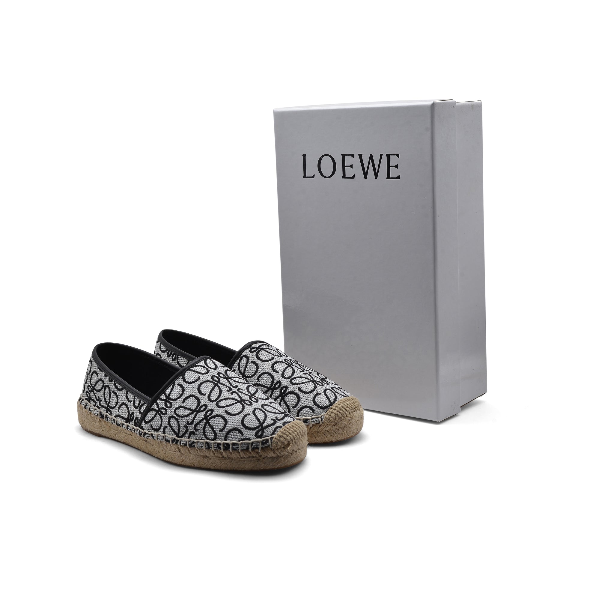 Loewe Owen Logo Jacquard Espadrille Woman 29762 Black