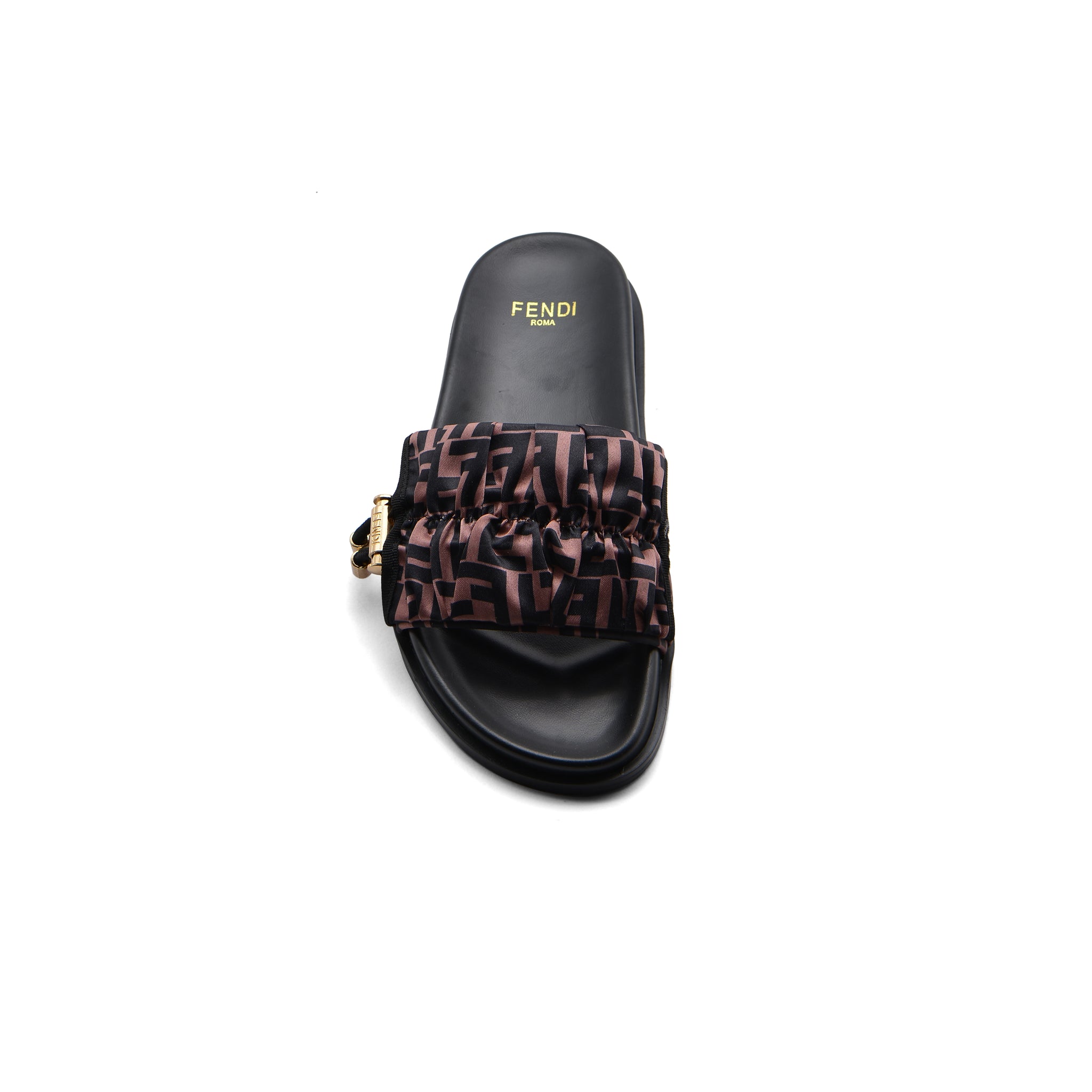 FENDI Toggle-Fastening FF-Logo Slides Slipper Woman 12395-12 Brown