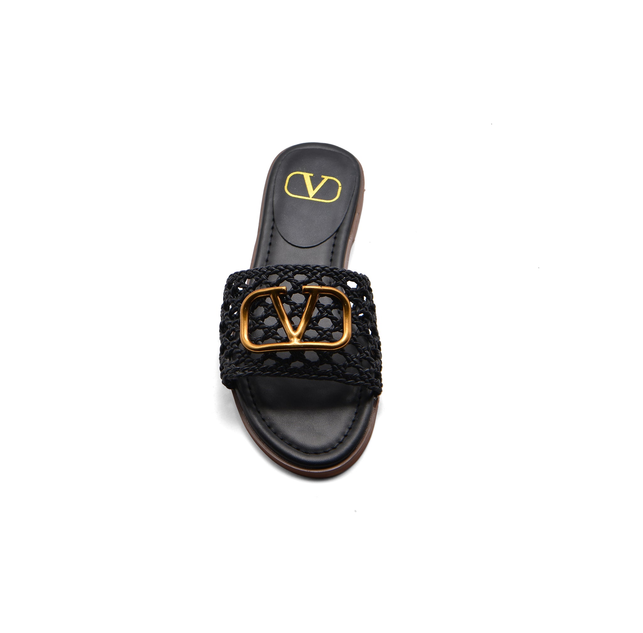Valentino Garavani Vlogo Signature Slides Nero Flats 3115 Black
