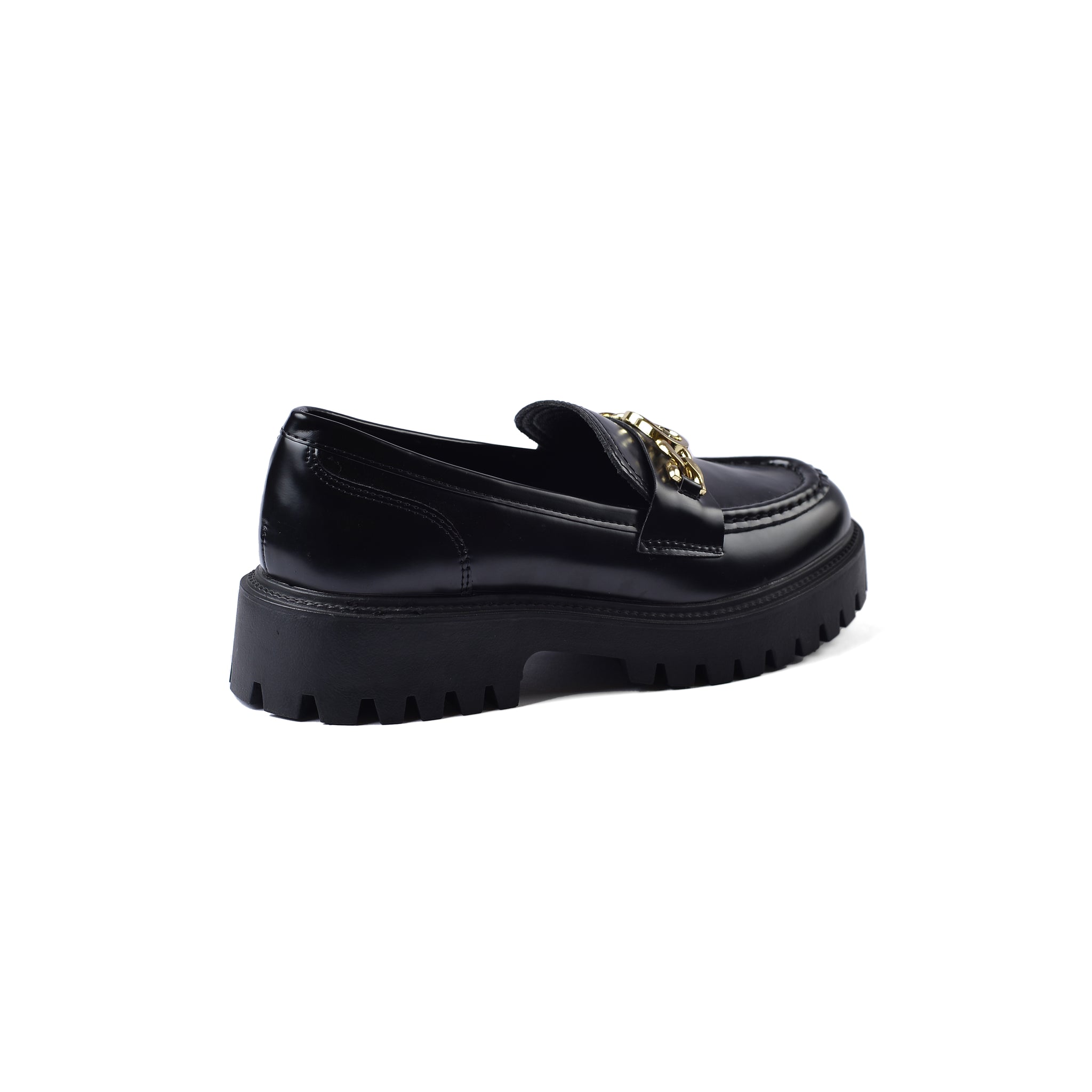 Gucci Monolith Leather Loafers High Heels Woman TN-179 Black