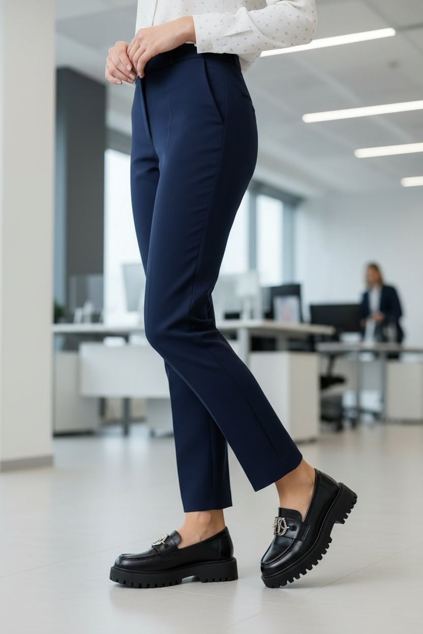 Dior Monolith Leather Loafers High Heels Woman TN-178 Black