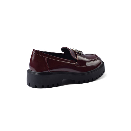 Dior Monolith Leather Loafers High Heels Woman TN-178 Maroon