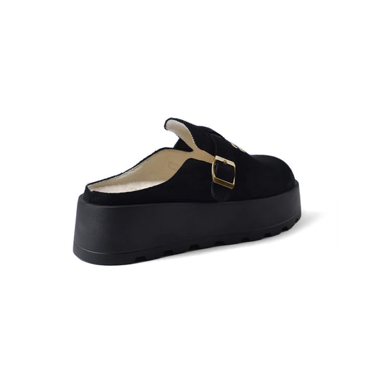 Miu Miu Open Back Loafer Suede Slipper Luxury Woman MA-923 Black