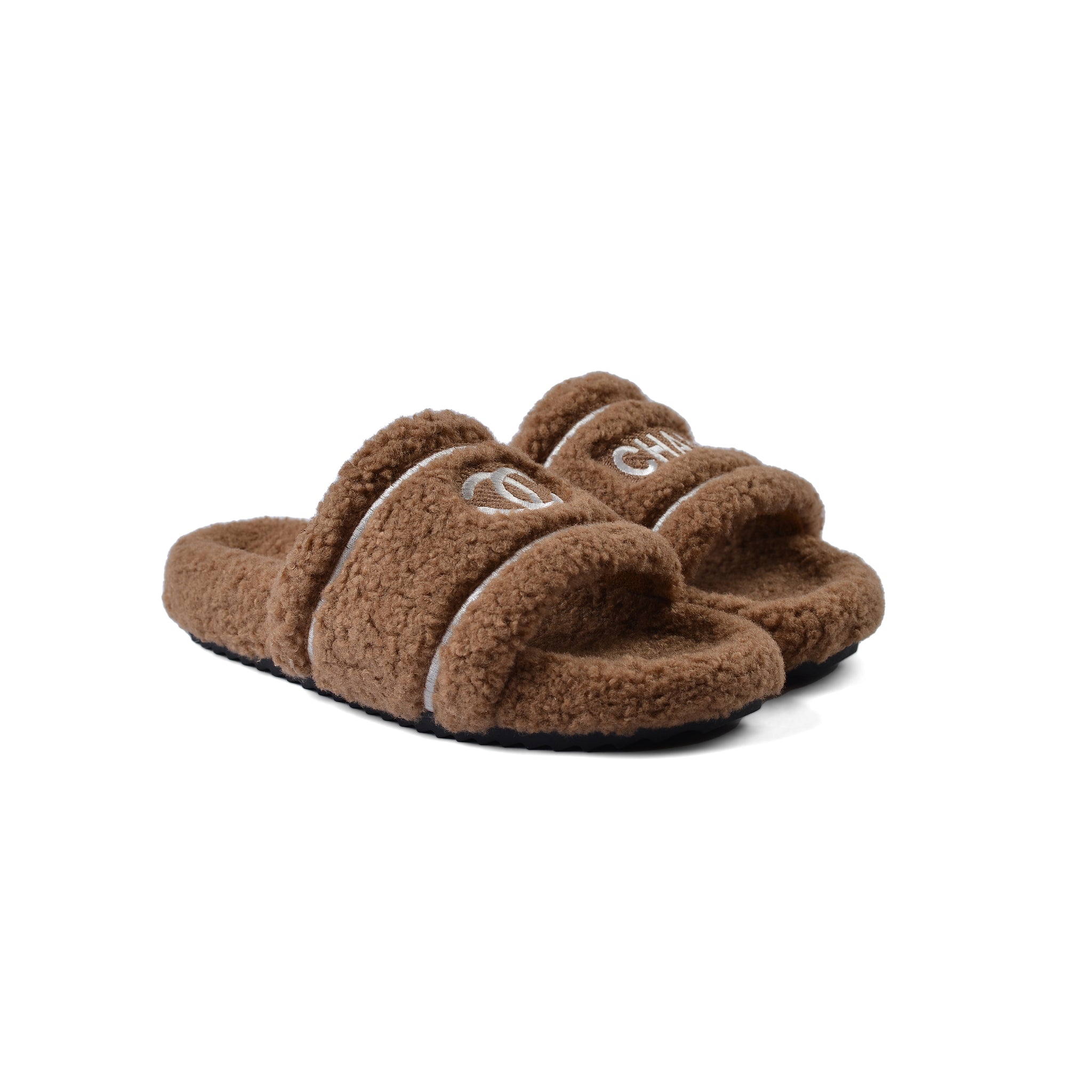 Chanel Flat Open Back Loafer Slipper Luxury Woman LQ20-16 Brown