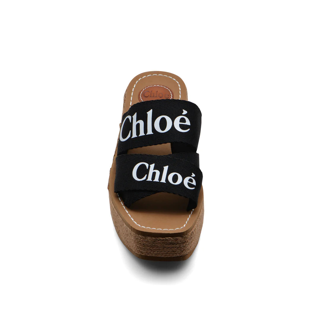Chloe Woody Espadrille Platform Wedge Mules Woman CH-5 Black