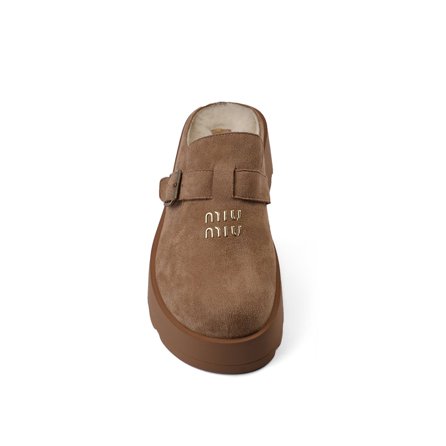 Miu Miu Open Back Loafer Suede Slipper Luxury Woman MA-923 Beige