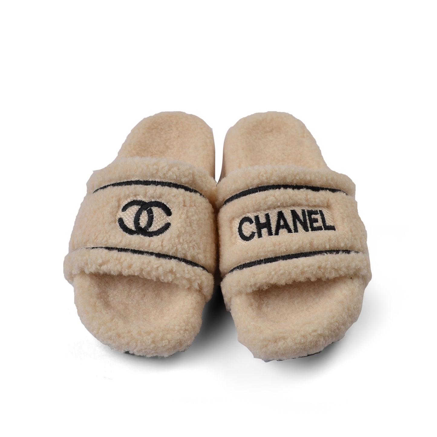 Chanel Flat Open Back Loafer Slipper Luxury Woman LQ20-16 Beige