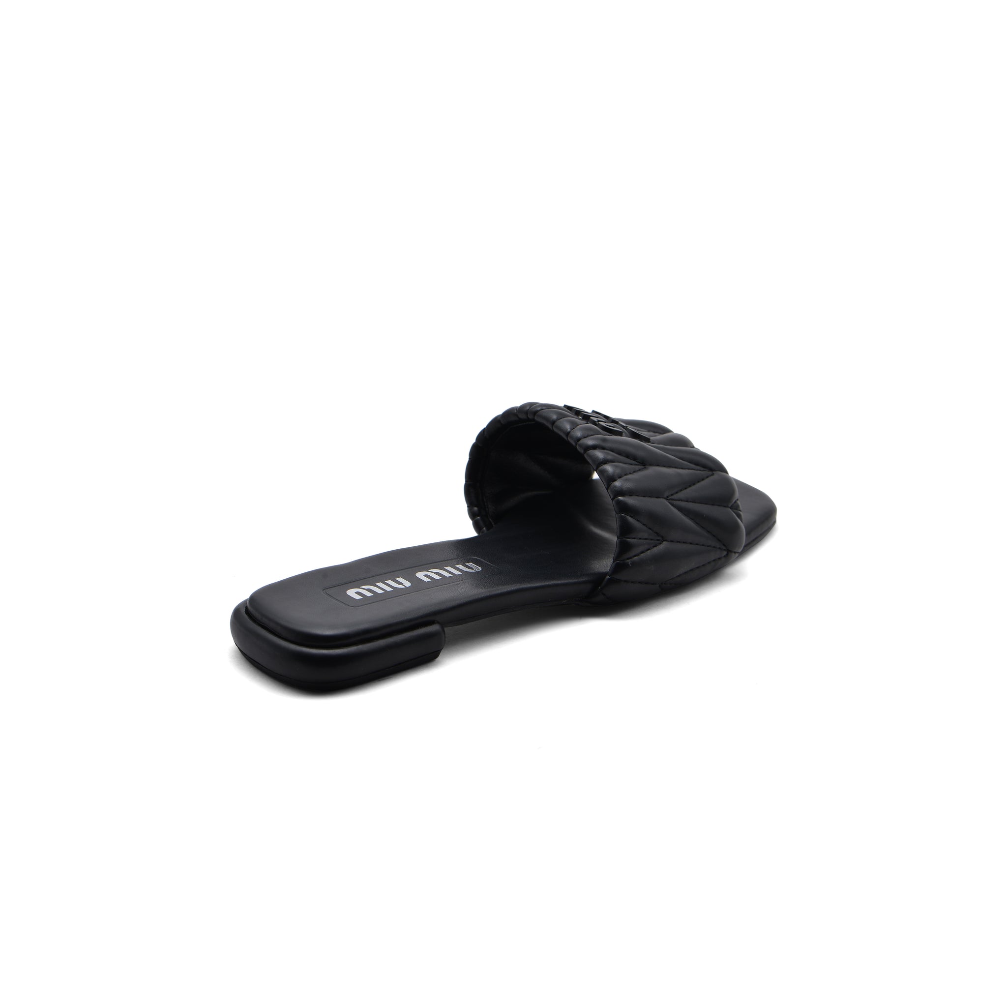 Miu Miu Leather Slides Sandals Summer Classic Leisure Flip Flops Slippers Women 3508 Black