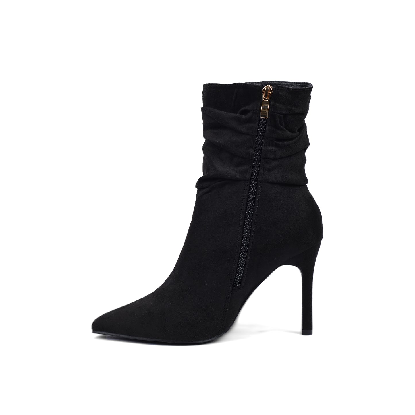 Valentino Half Boots High Quality Suede Equipped with and zipper Woman TN-145 Black