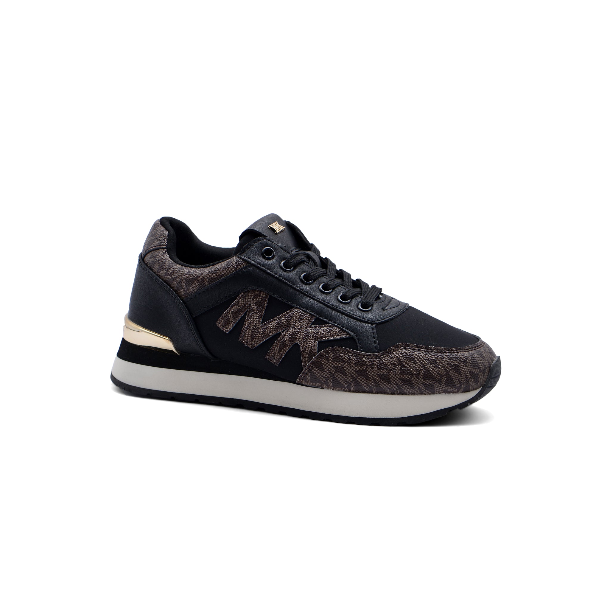 Michael Kors Beige Solid Athletic Shoes for Women JEN-661 Black&Coffee