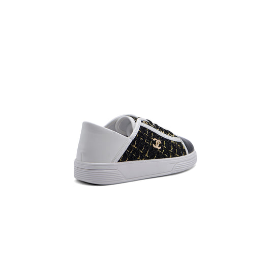 CHANEL Women's Leather Sneakers JEN-680 Black