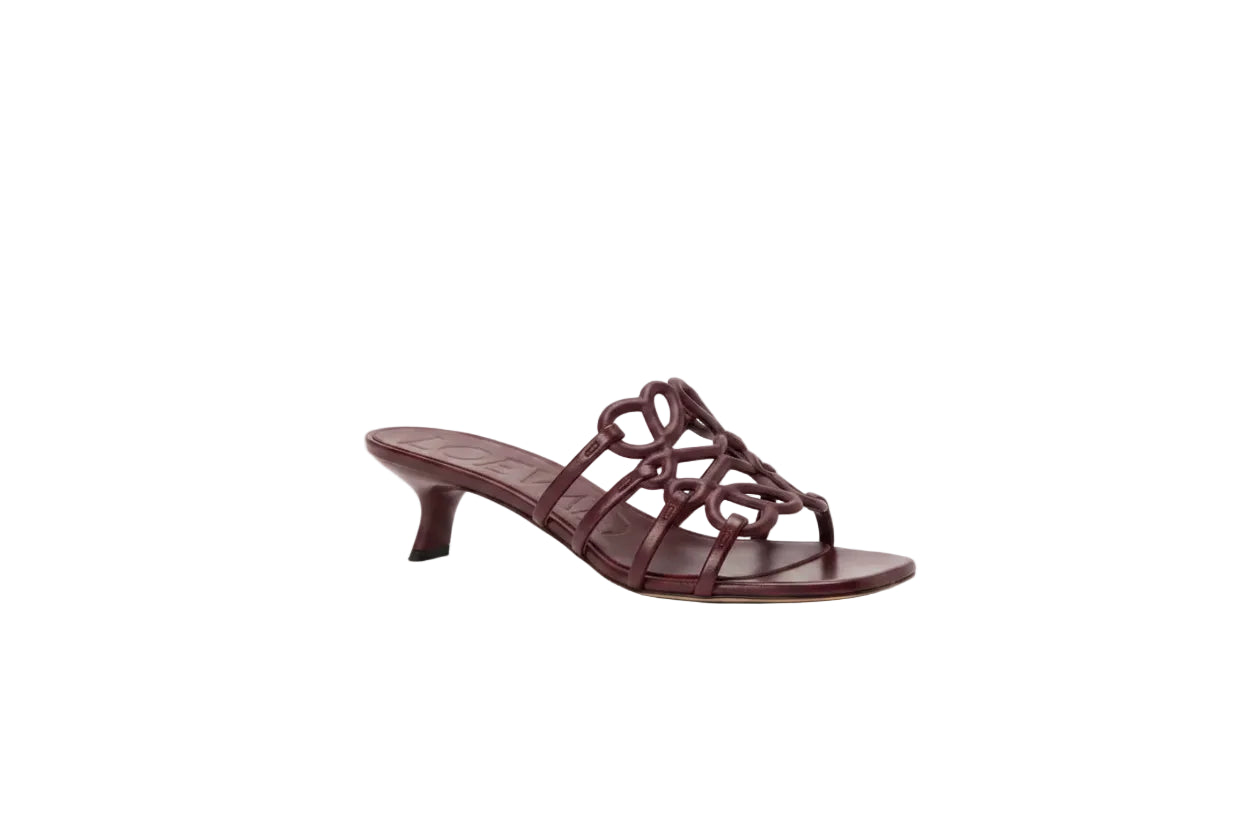 LOEWE Petal Anagram leather slides Anagram Woman 2508 Burgundy