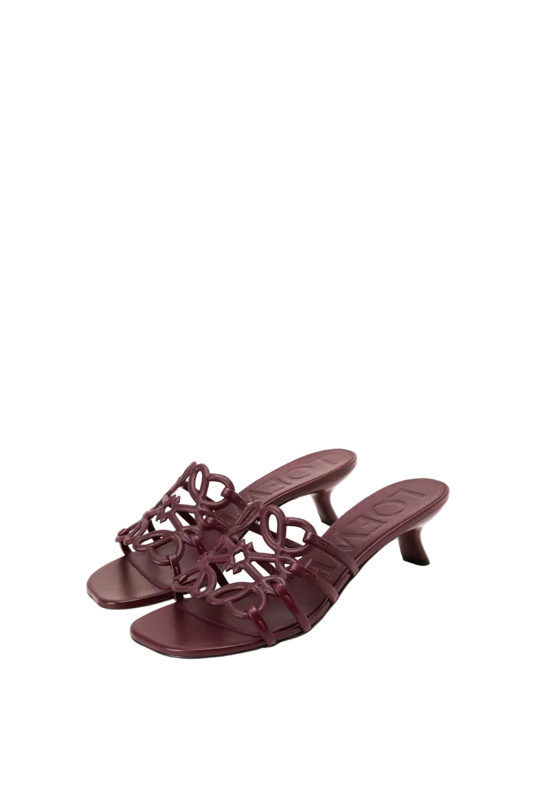 LOEWE Petal Anagram leather slides Anagram Woman 2508 Burgundy