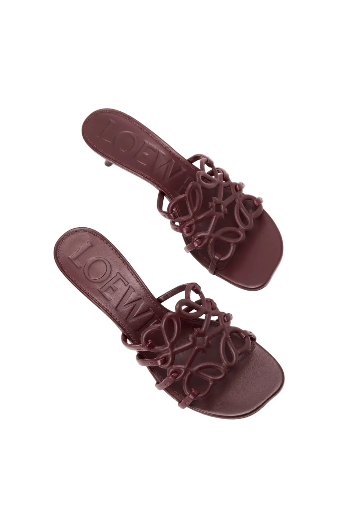 LOEWE Petal Anagram leather slides Anagram Woman 2508 Burgundy