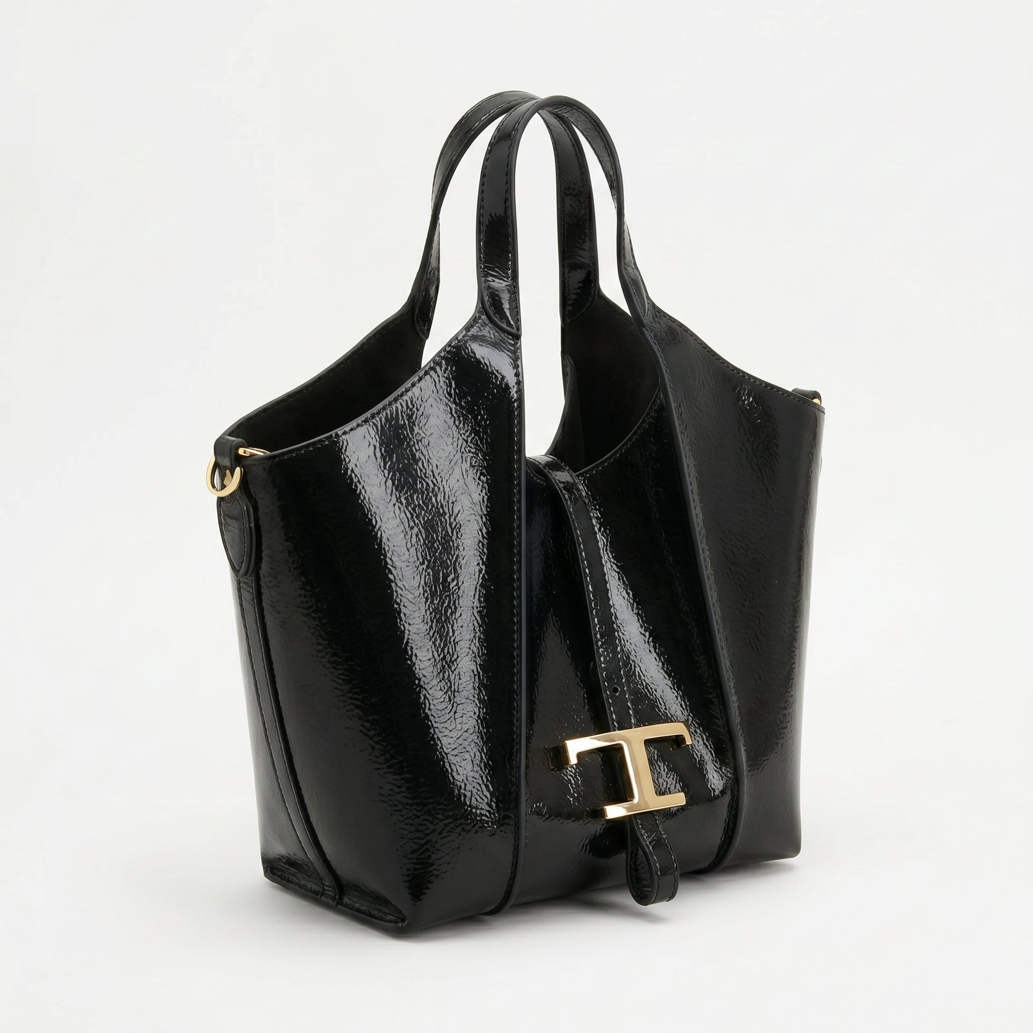 Tod's Timeless Small Shopping Bag in glossy leather – Dimensions: 20 cm (length) x 20 cm (width) Woman 8819 Black
